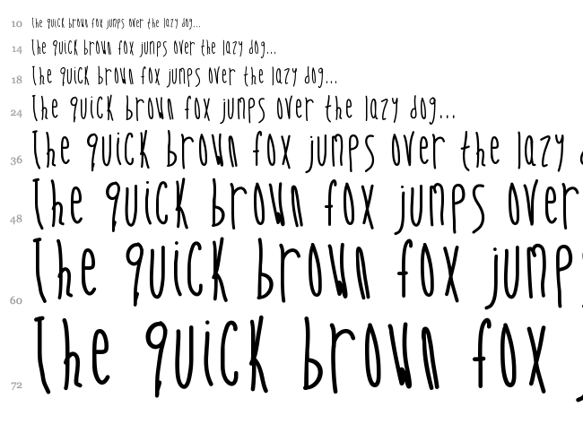 Skinny Vanilla Latte font waterfall